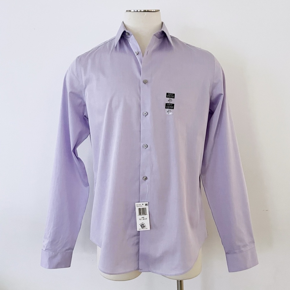 Calvin Klein Lilac Men's Dress Shirt (Large 16 1/5) - Picture 3 of 7